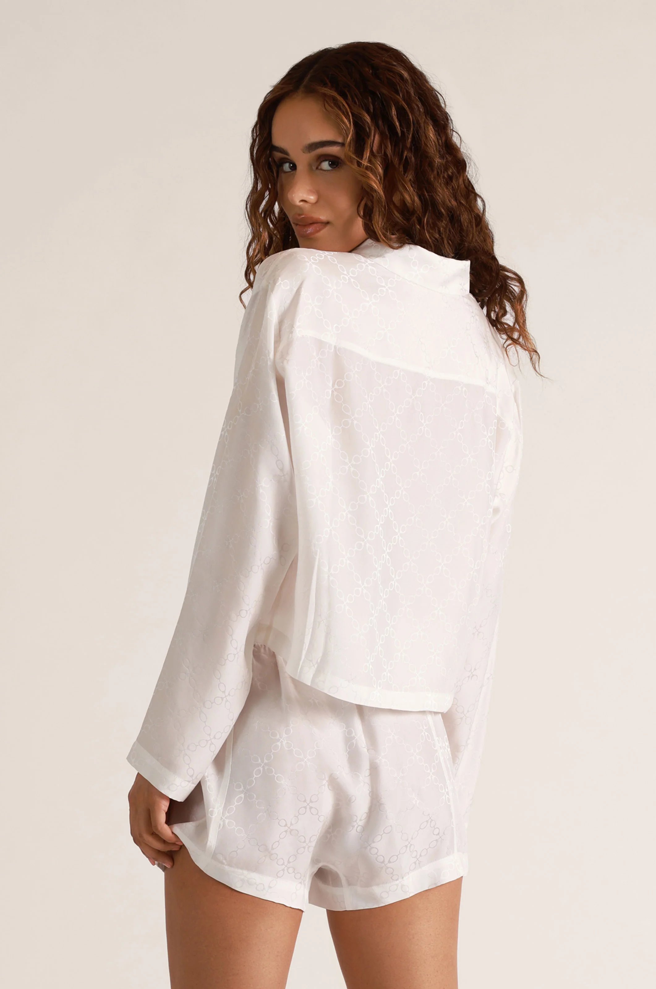 HANDCUFF JACQUARD CROPPED PJ TOP - Image 4