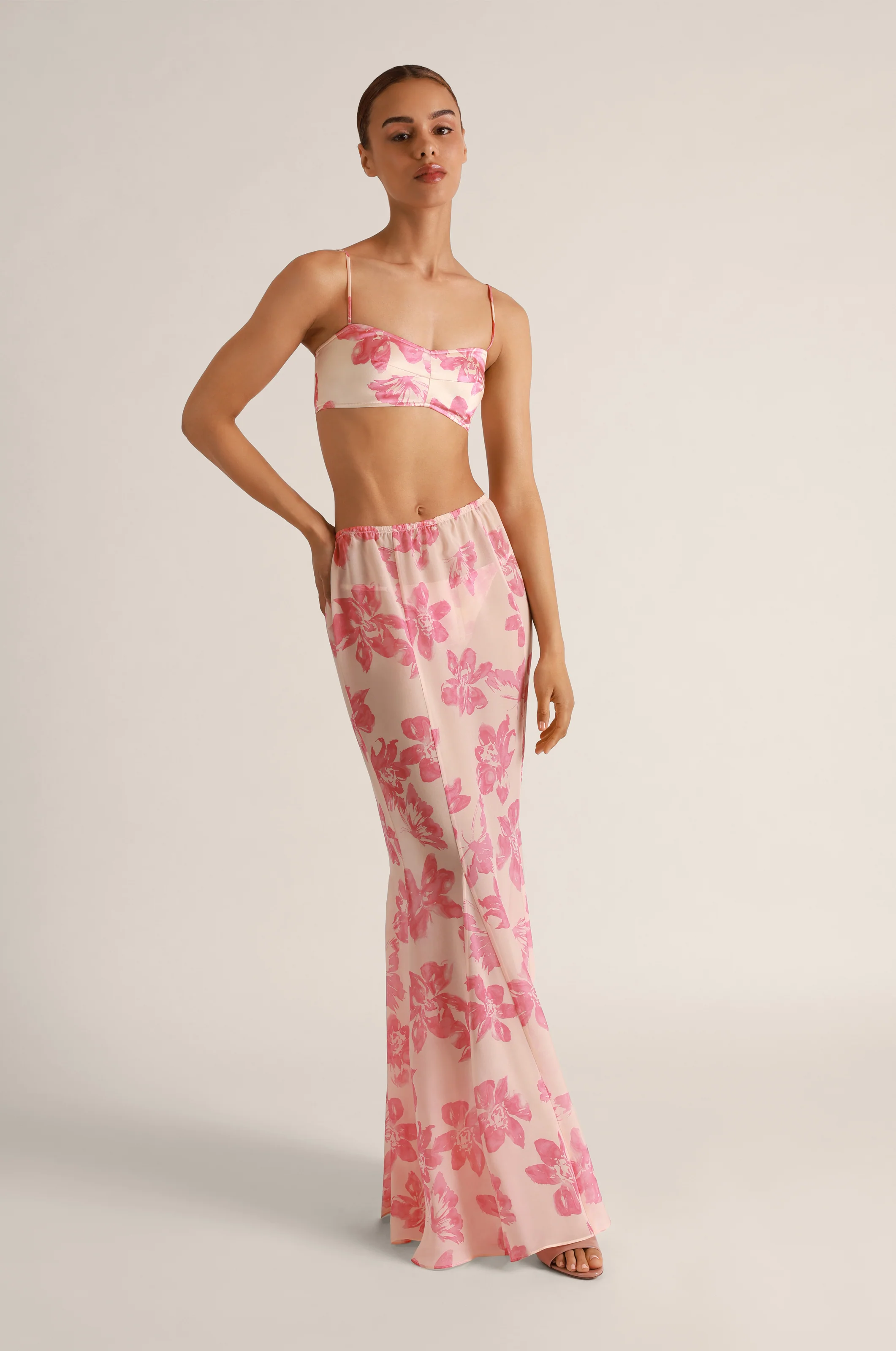 PAPILLON ET ORCHIDEE SILK LOUNGE BANDEAU TOP - Image 4